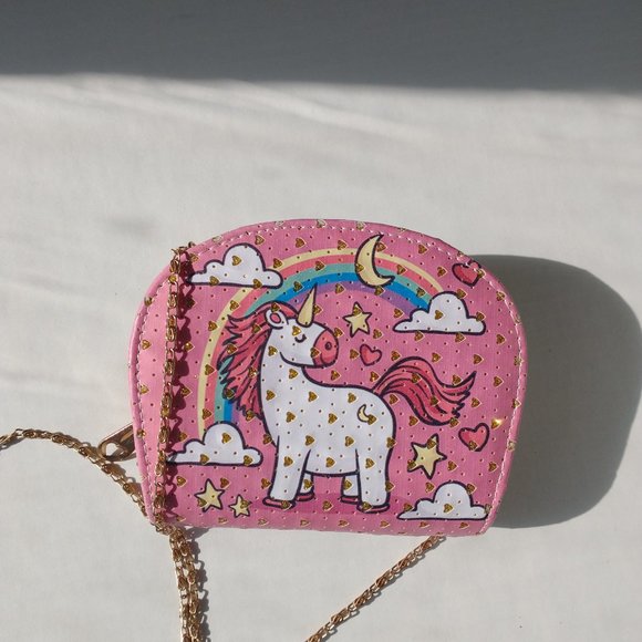 Unicorn Rainbow Coin Purse with Chain Strap - Picture 2 of 8